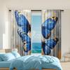 2 Pcs   Versatile Polyester Transparent Curtains for Home Decoration Luxury Flower Butterfly for Use In Bedrooms and Living Rooms