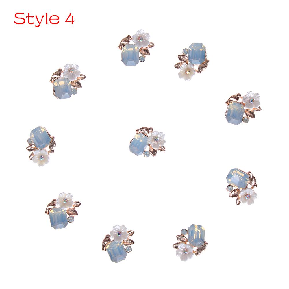 Clothing Decoration Hairpin Accessories Flatback Pearl Buttons Apparel Sewing Rhinestone Button Flower Buckle For 10PCS
