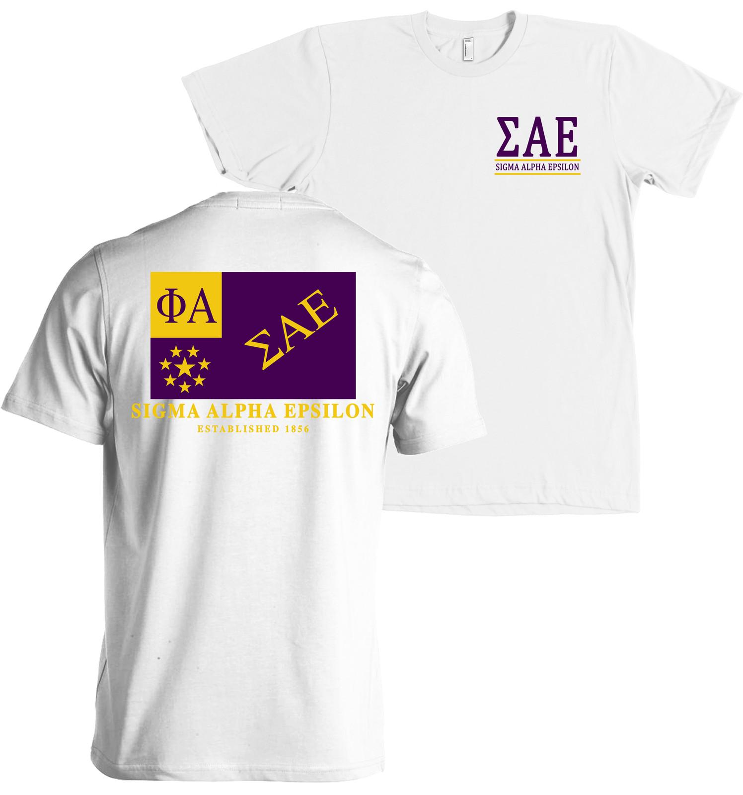 Sigma Alpha Epsilon Fraternity Flag Bella + Canvas T Shirt NEW S разноцветный