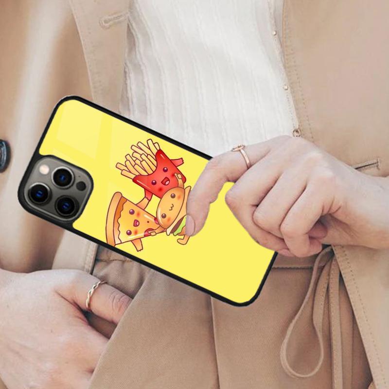 Pommes Burger Pizza Magnetische Handyhülle Für APPLE iPhone 17 Air 16 14 13 12 Pro Max 15 Plus Laden Mit MagSafe Hülle