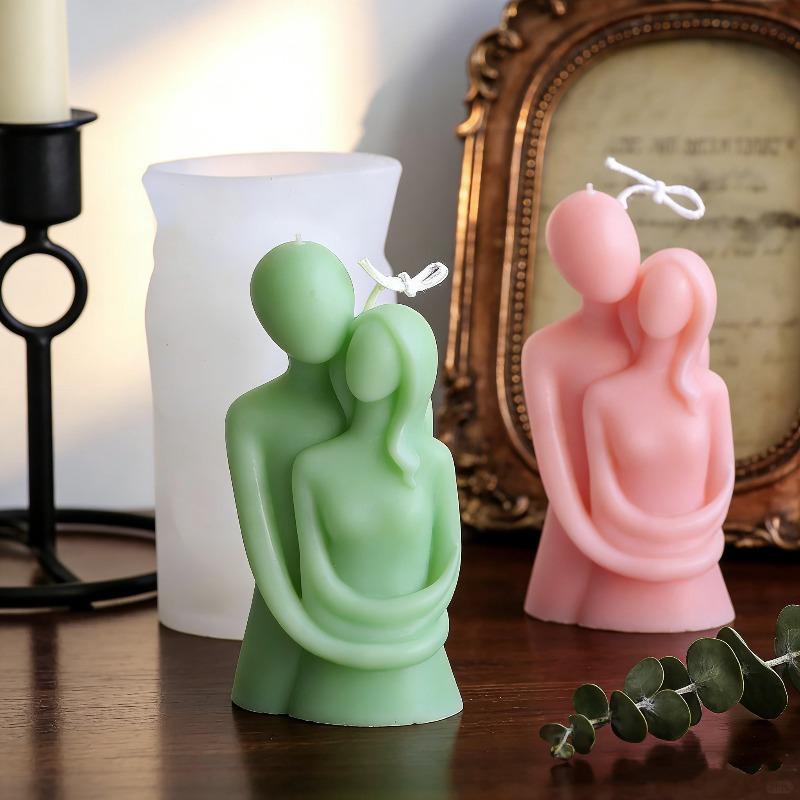 3D Couple Hugging Candle Silicone Mold DIY Figure Statue Plaster Soap Epoxy Casting Molds Home Crafts Valentine's Day Gift