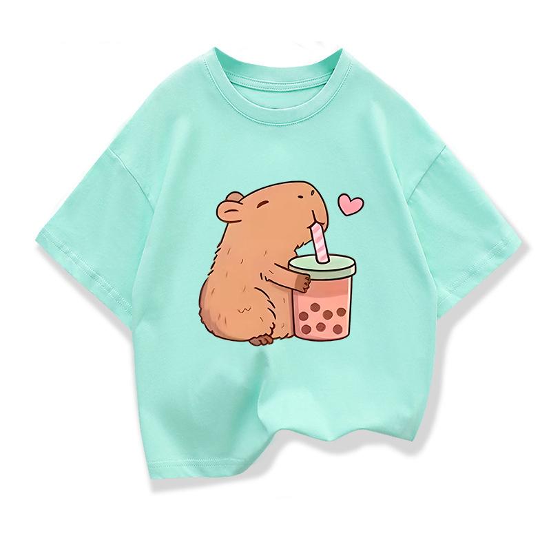 Dětské oblečení Tričko Potisk Kreslený Módní Krátký rukáv Dívčí Ležérní Pohodlné Tričko Dívky