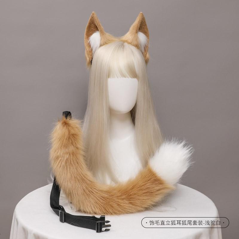 Handmade Japanese Lolita Fox Ear Headband With Standing Fur Tips Cosplay Accessory Adult Anime Fans