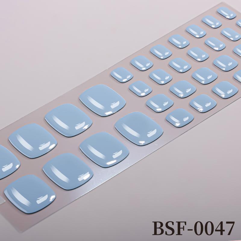 Popular Style New 3D Waterproof Nail Sticker Plastic UV Free Nail Wraps Toe Wraps