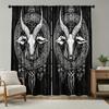 Artistic Modern Baphomet Curtains Light Filtering Design Bedroom Living Room Dining Study Curtain With Rod Pocket Blackout Polyester Perfect For Area