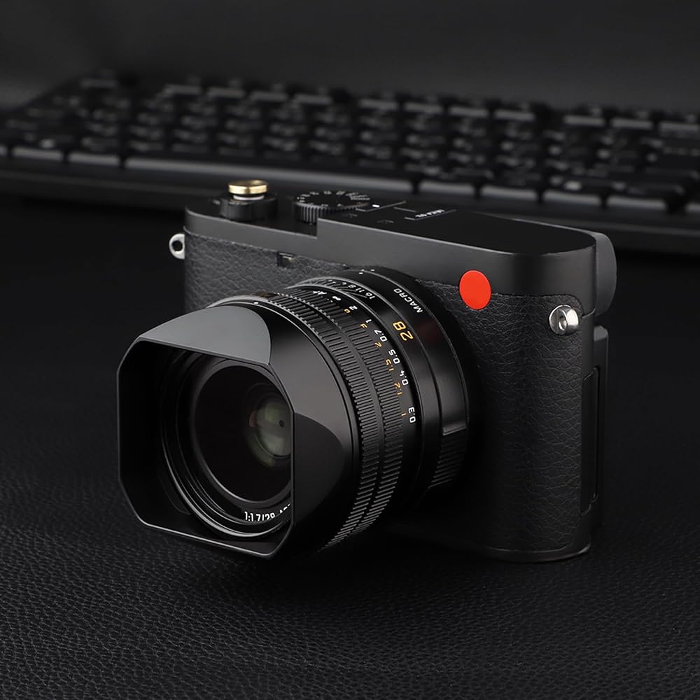 Haoge Metal Square Lens Hood for Leica Q3 Q2 Q Q-P QP Q3 Typ116 Camera Accessory Black LH-LQB
