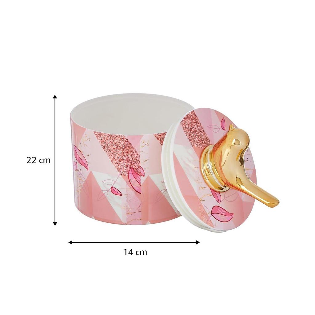 Set With Serving Tray & Lid | Plastic Dry Food Storage Box I Gifting Set I Multi-Purpose Box I Serving Set 500 ML, Set of 4, Pink