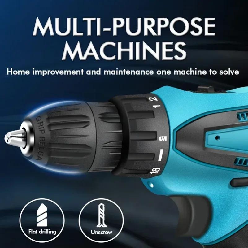 12V Cordless Impact Drill Electric Screwdriver Power Tool with 32N Torque Compact Automotive Handy Drill for Home DIY Projects