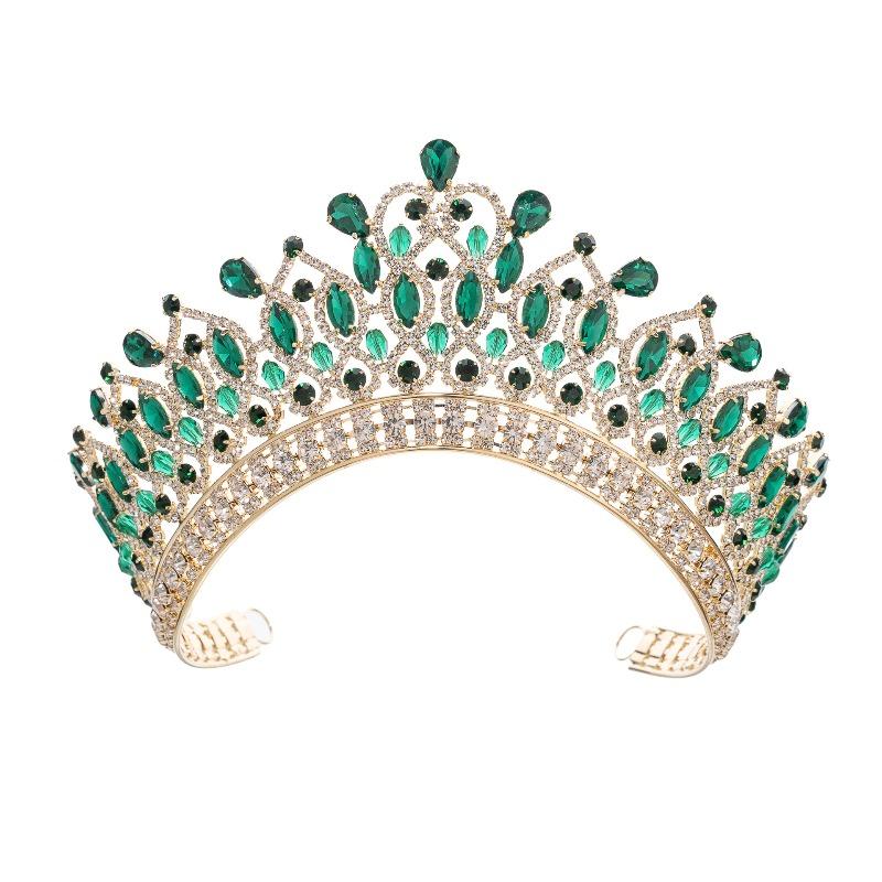 

Барокко Европейский и Американский Конкурс Красоты Свадебная Корона Тиара Сплав Кристалл Свадебная Повязка на Голову Аксессуары для Волос Корона