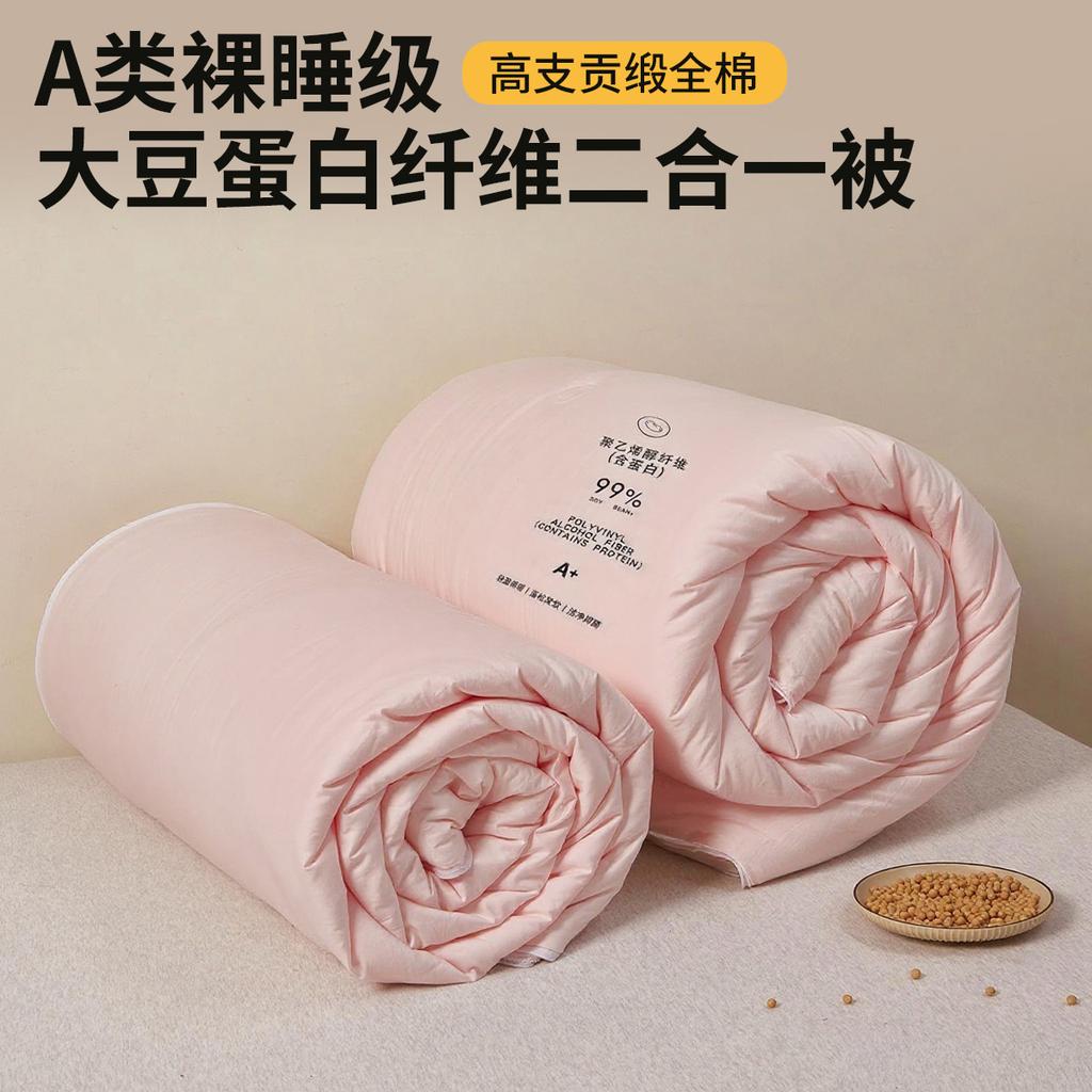 High Count Cotton 99% Soybean All Season Light Luxury 2-in-1 Household Thick Quilt