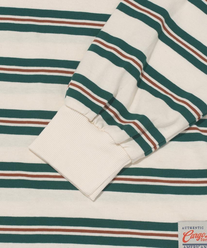 CARGOBROS FÜR DAMEN Gestreiftes lockeres Poloshirt (Elfenbein)