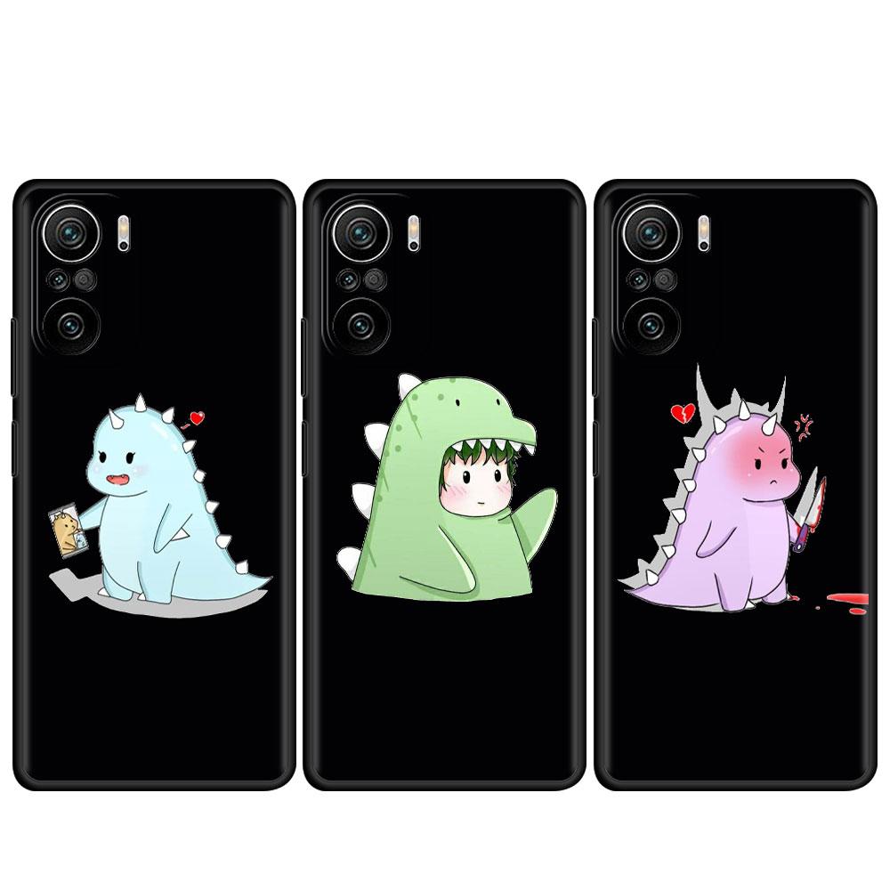 Case For Xiaomi Redmi Note 11 9S 10 9 8 7 9A 9C 9i K40 8T 10C 9T K50 Silicone Phone Shell Dinosaur Cartoon