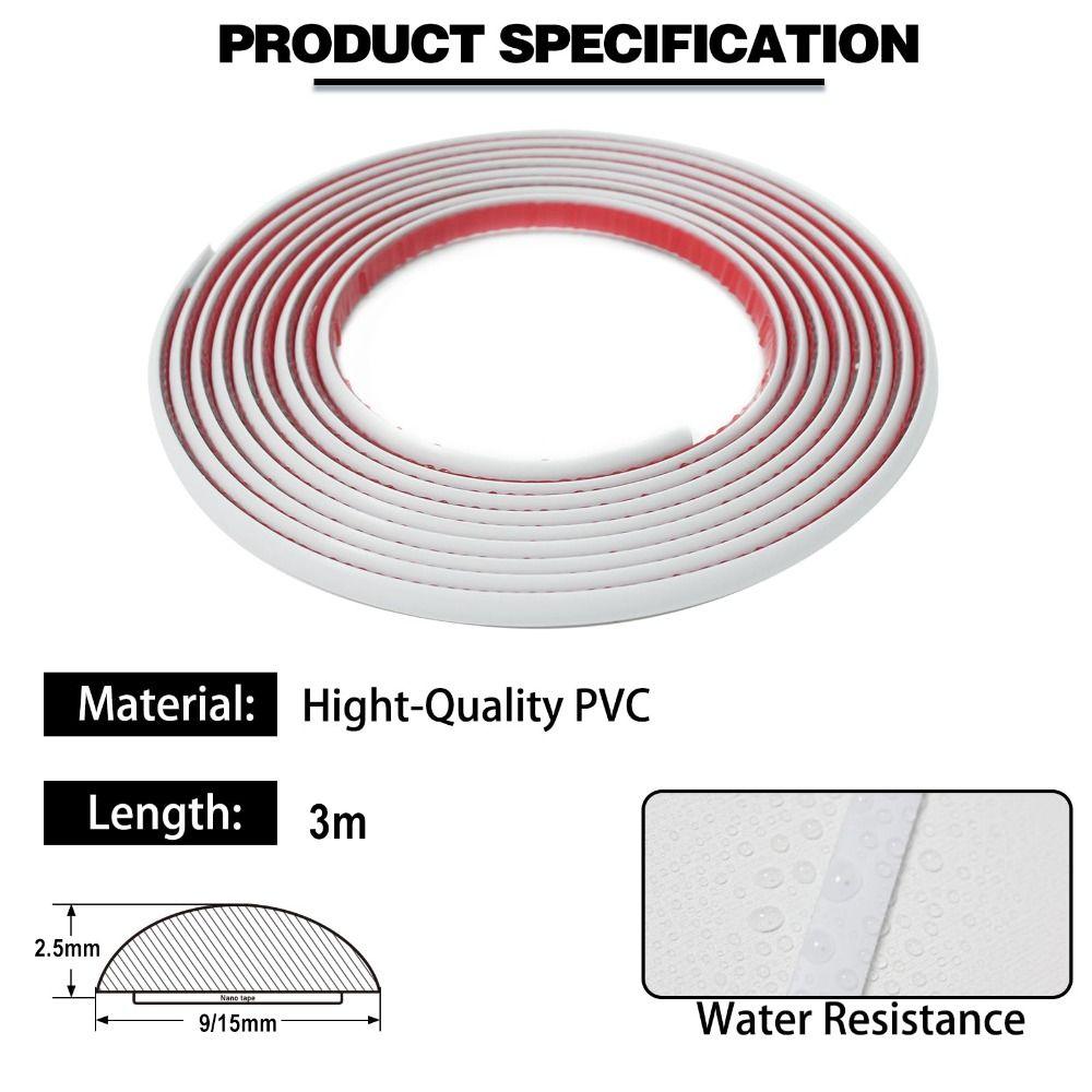 Self Adhesive Molding Trim Flexible Peel and Stick Wall Decoration Strip 3m High-Gloss Door Frame Kitchen Backsplash