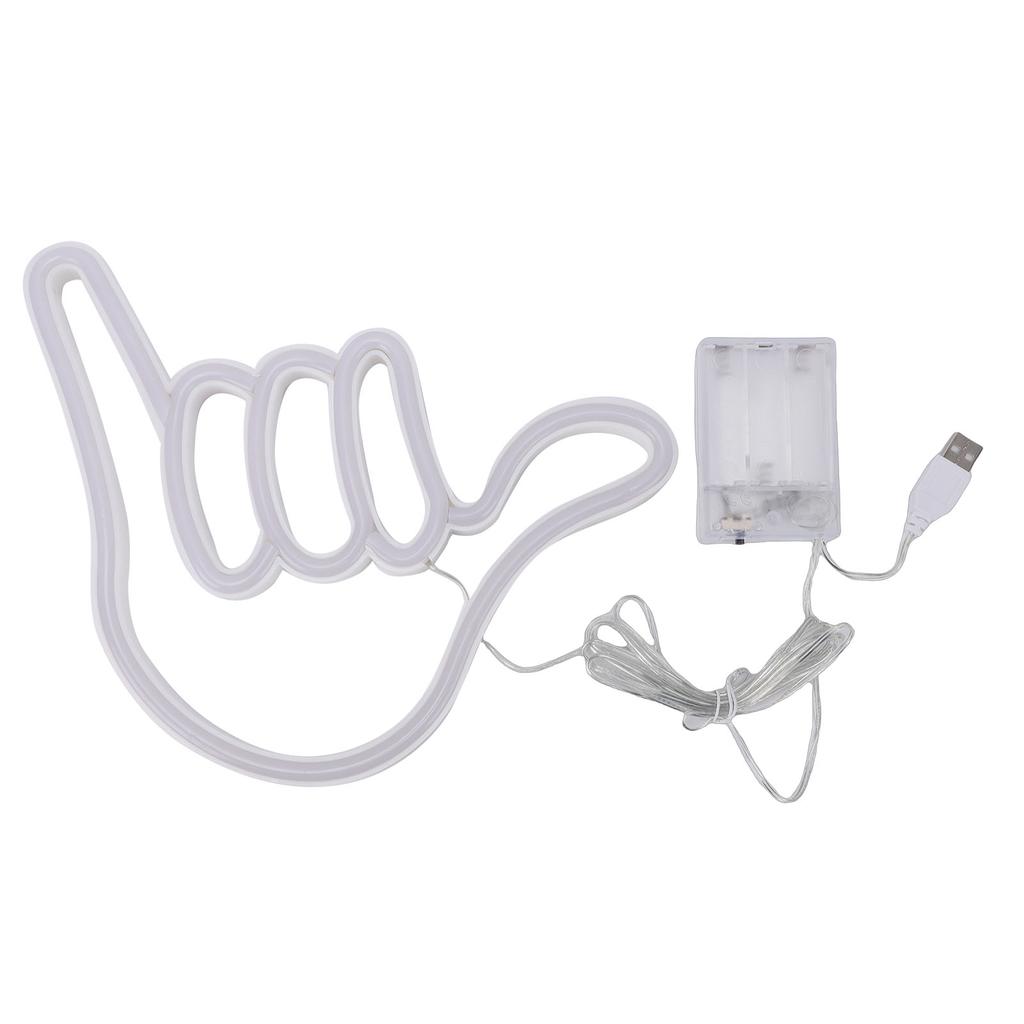 Blue LED Hand Gesture Neon Wall Light Bar Lounge Decor with Flashing Colors for Party Room Club Home Indoor Lighting