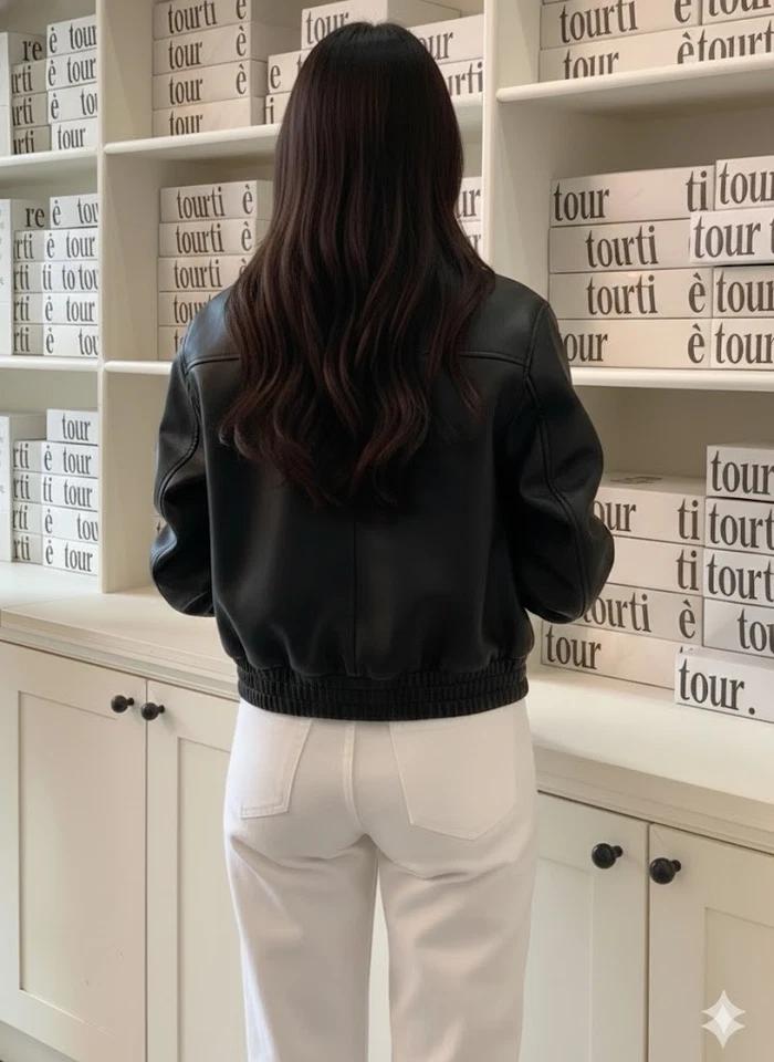 Stylish Black Bomber Women's Jacket Handmade Casual Soft Lambskin Leather Biker