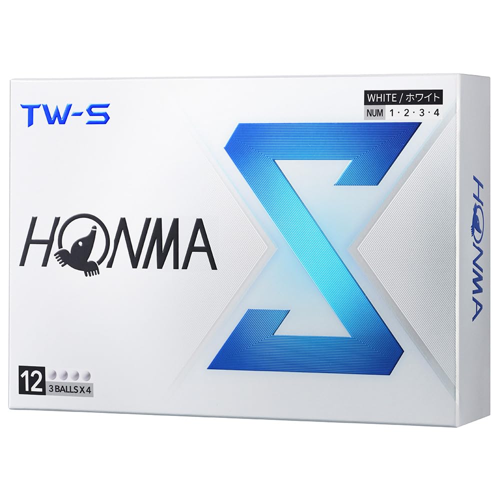 Honma and Golf 2024 1 Dozen White and Tour TOUR WORLD BT2402 Golf Honma White TW-X TW-S Balls, Model, (12 Balls), Yellow, 3-Piece, Style, Spin,