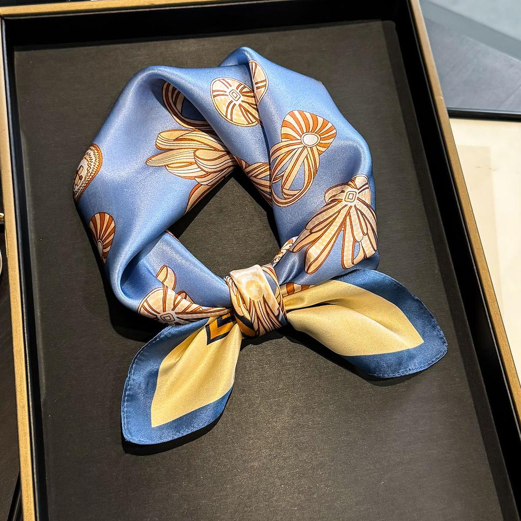 100% Elegant Silk Scarf Women Shawls Wraps Foulard Scarves Pashmina Neckerchief Female Hijab Bandana Luxury Spring Bufanda 53Cm