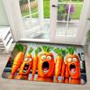 Cute Screaming Carrot Pattern Non-Slip Floor Mat, Decorative Rug for Kitchen, Laundry Room, and Hallway