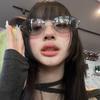 New  Vintage Rivet Metal Rimless Sunglasses Women For Men Sun Glasses Punk Luxury Brand Designer Popular Future Eyewear Uv400