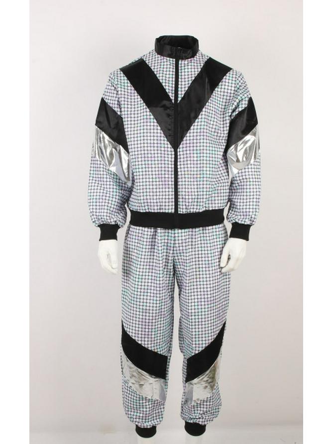 80s Retro Disco Tracksuit: Jacket and Pants Jogging Suit for Theme Parties