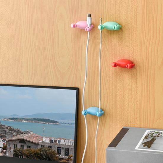 Cute Crab Cable Organizer Clip Line Processor Adhesive Wire Tidy Holder
