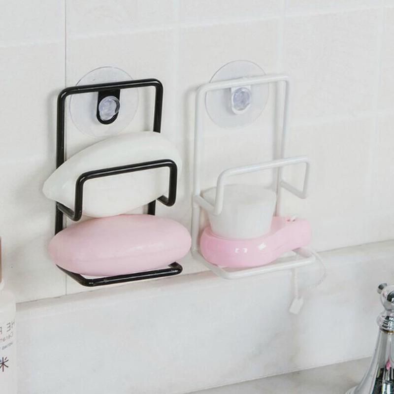 Double Layer Drain Rack Suction Cup Cleaning Cloth Shelf Dish Drainer Sponge Holder Sink Kitchen Accessories