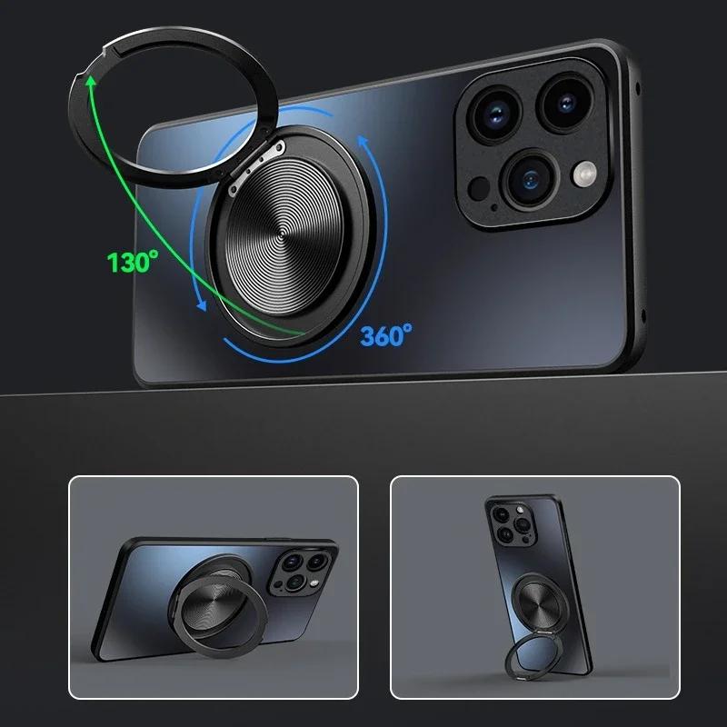 AG Frosted Hard PC Shockproof Case For POCO F7 Pro X7 Pro F7 Ultra M7 Pro Magnetic Stand Holder Phone Cover Bumper For Redmi Turbo 4 Pro