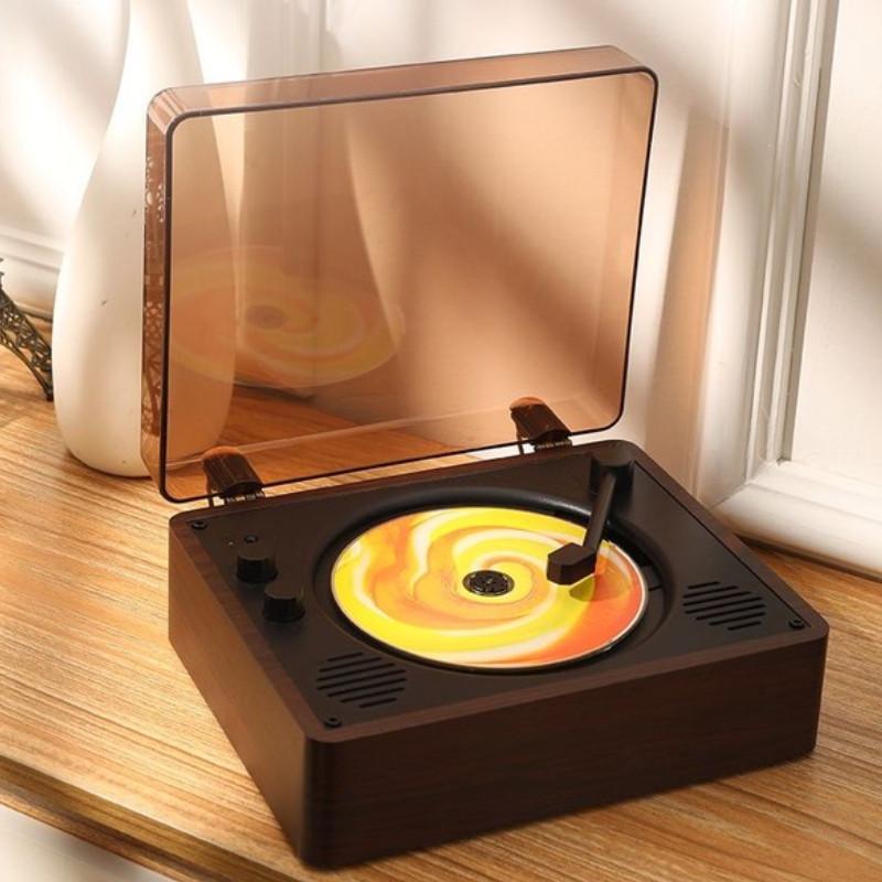 Multifunction CD Album Player Wireless Bluetooth Speaker Small Portable Audio Record Player Camping Sound Bar