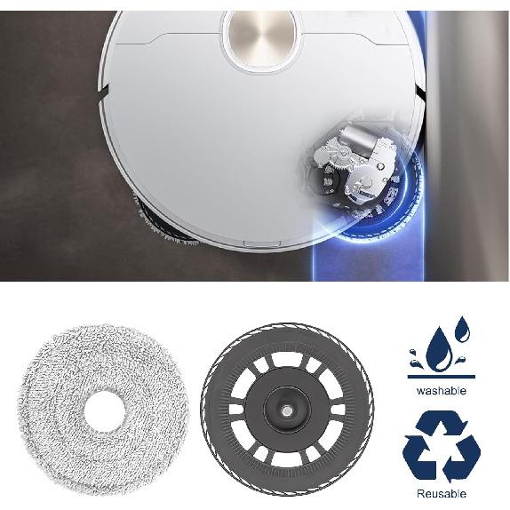 Mop Cloths With Replacement Holder, Wiping Plates For Dreame L10s Pro Ultra Heat/X40 Ultra/L20 Ultra / X40 Master / L40 Ultra Robot Vacuum Cleaner