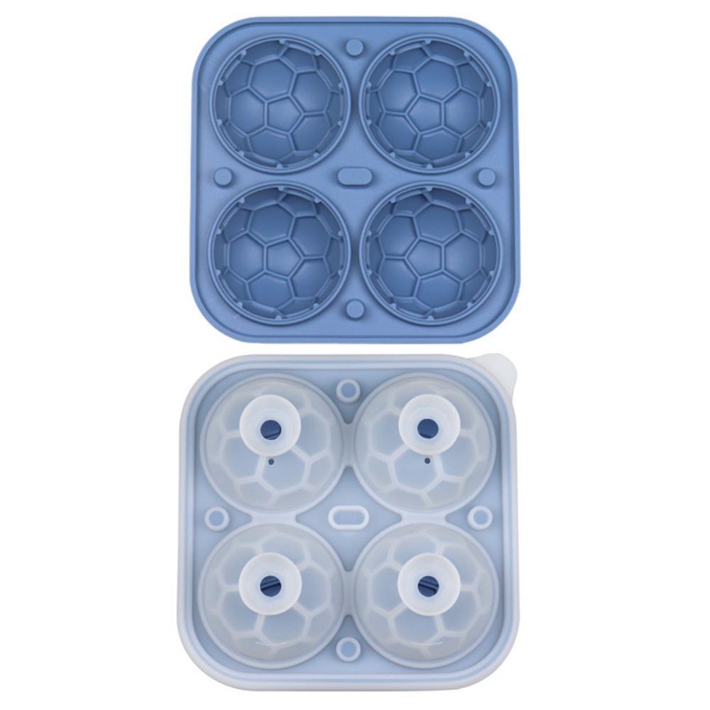 Non-stick Ice Ball Mold Silicone Football Ice Cubes Mold Multi-functional Ice Block Mold Bar