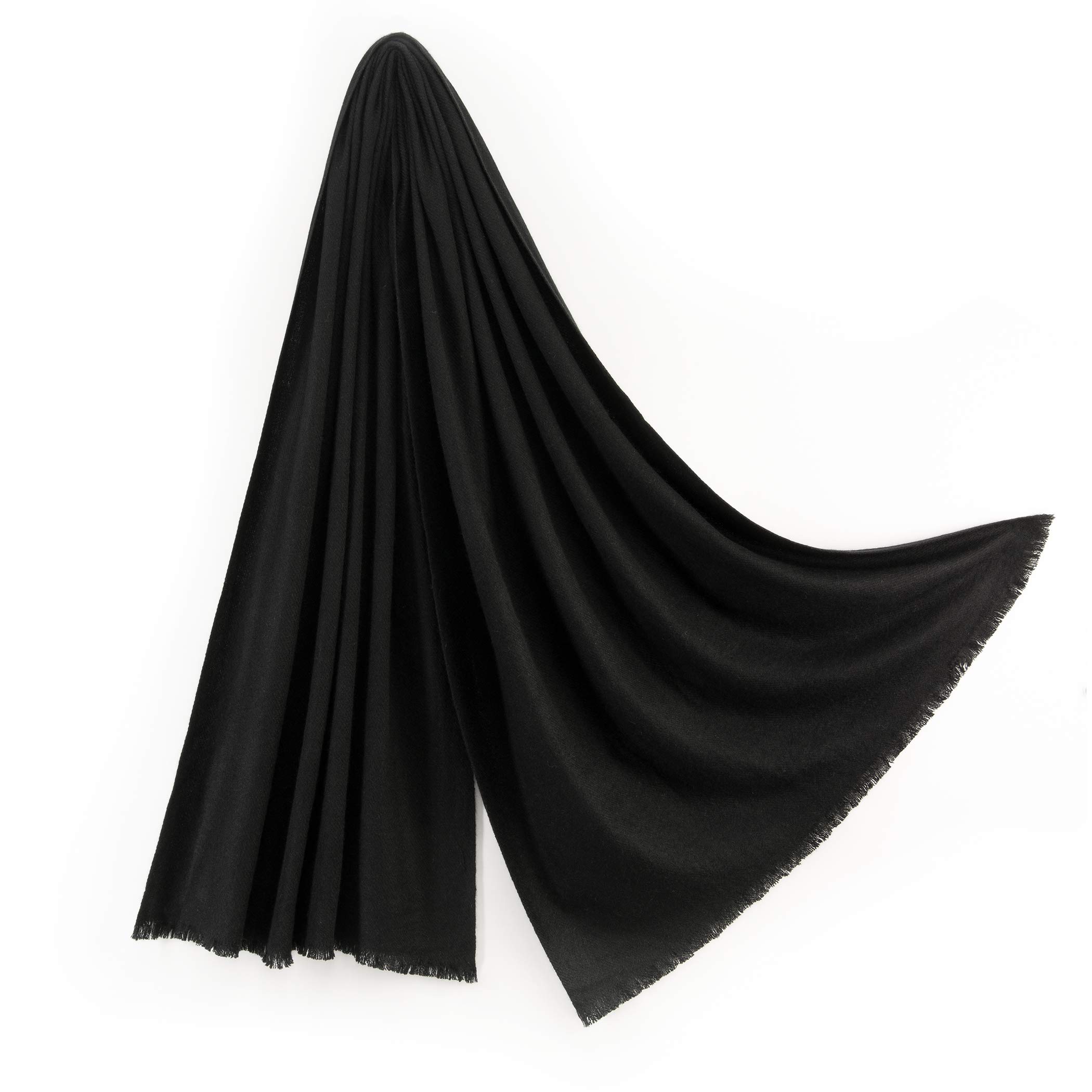 

Cashmere Thick Large Stole in Gift 70x200cm [Pashmina Collection] 100% Box, Black, чёрный