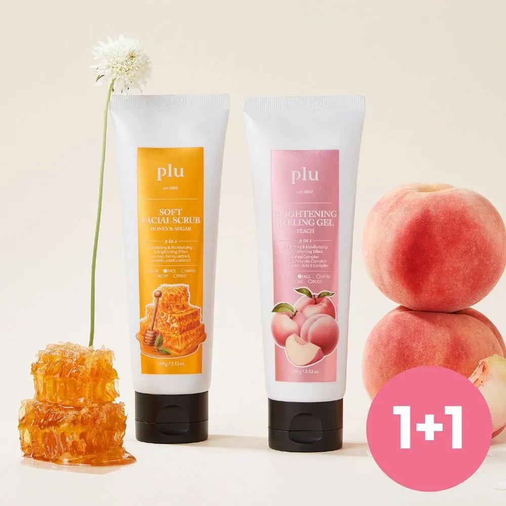 [1+1] Facial Scrub Peeling Gel 100 Peeling Gel Peach + Scrub Honey