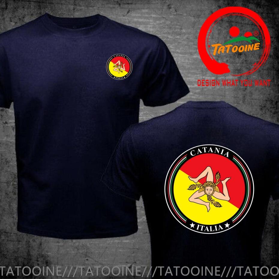 Funny Design Catania Sicilia Italy Flag Shirt Unisex Fashion Trendy Casual Clothing Stylish Tops Tee Shirt Leisure Tshirt Unisexs