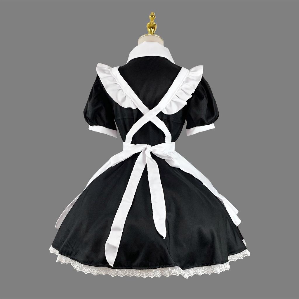 Black and White Maid Costume Dress for Cosplay, Restaurant, Cafe, or Party