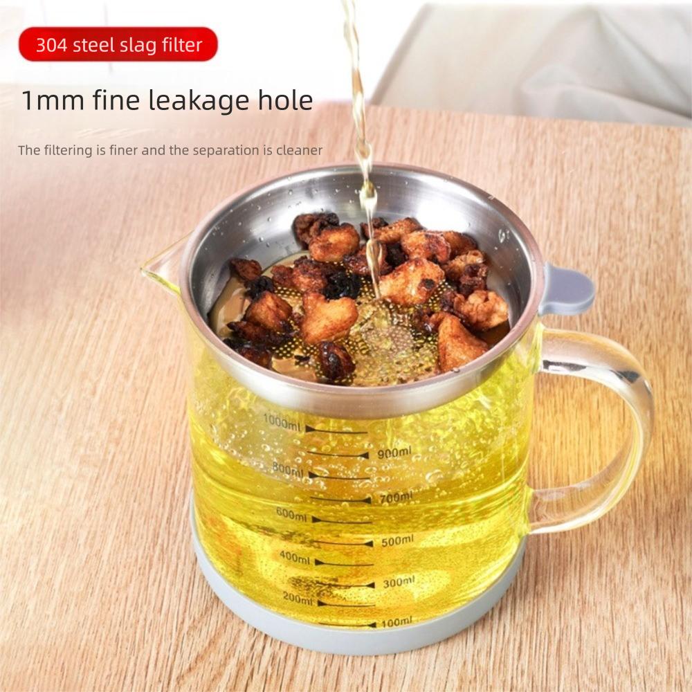 with Scale Cooking Oil Storage Can Fine Mesh Oil Filtration Can Oil Filter Container  Cooking Tool