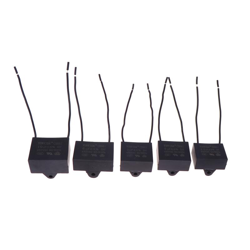 Cbb61 450V Lüfterkondensator 1/1.2/1.5/2/2.5/3/4/5/6/10 Uf Deckenventilator Motor Betrieb Rechteck Kondensatoren Kit