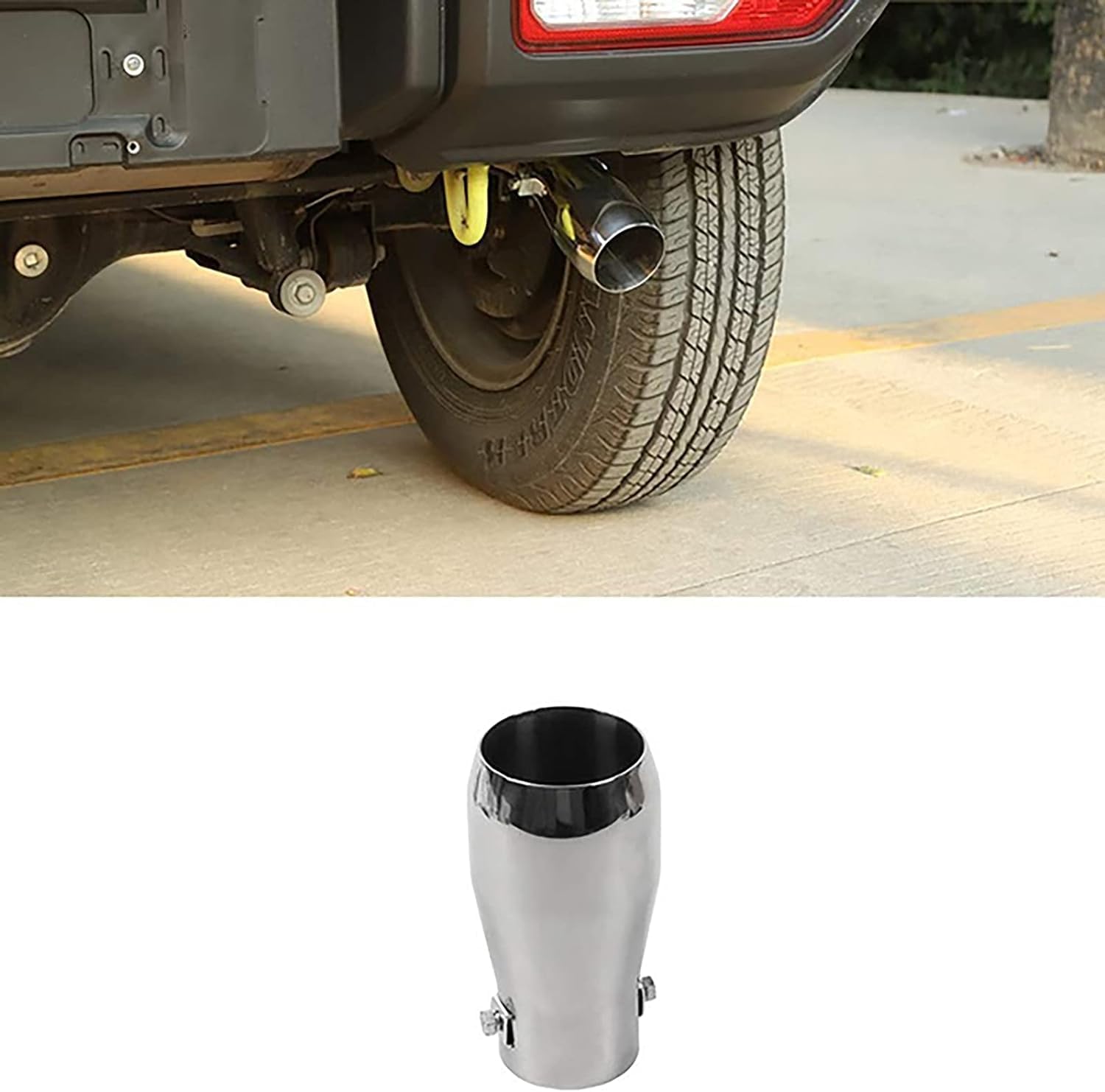 

ANTC Глушитель Резак Мотокоса для Suzuki Jimny JB74 JB64 Выход выхлопной трубы Выхлопная труба Кастомные детали Нержавеющая сталь Серебристый (Сузуки Джимни) (F11)