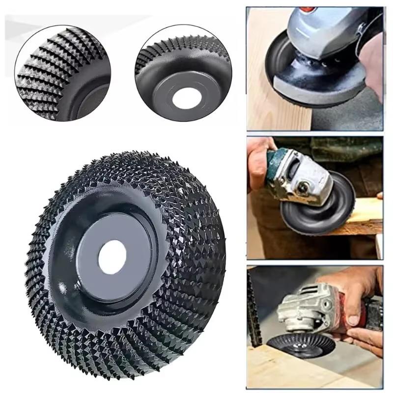 Wood Carving Disc 4 Inch High Hardness Carbon Steel Grinder Wheel Multipurpose Wood Shaping Tool for Angle Grinder DIY Wood Crafts