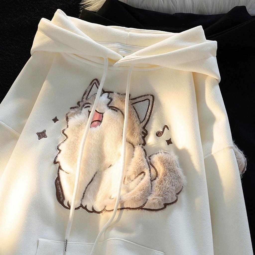 Ladies Fashion Casual Long Sleeve Round Neck Hoodie Pullover Top With  Pockets