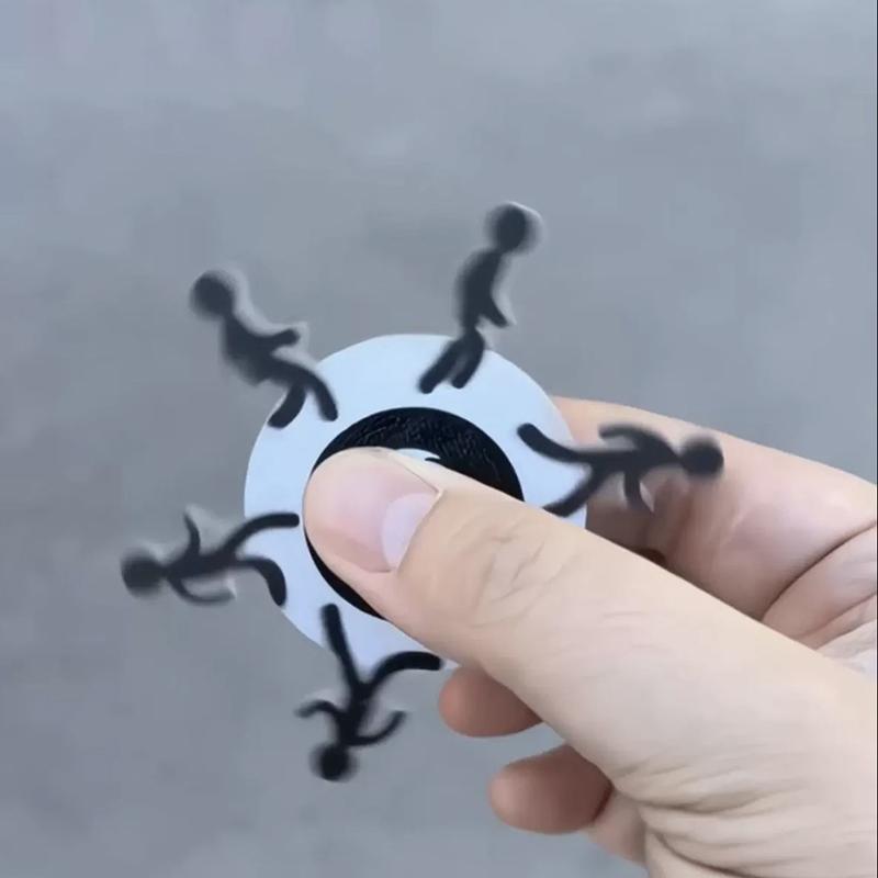

Matchstick Man Running Finger Gyro Dynamic Fingertip Gyro Visual Illusion Decompression Entertainment Gyro Funny Rotate Gyro