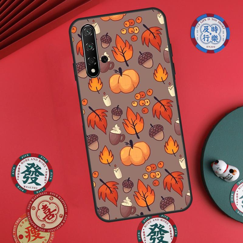 Autumn Leaves Fall Pumpkin Halloween For Huawei Nova 12s 7i 8i 11i 12i Y73 Y70 Y90 Y60 Y72 Y61 Y91 9 10 SE P30 Pro P40 Lite Case