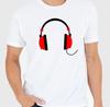 HEADPHONES FACE Mens T-Shirt Music DJ Clubbing Fun Festival Tee Eco Gift Unisex T-Shirt