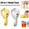 1 Stück 24-in-1 multifunktionales EDC-Werkzeug - mit Schraubenschlüsseln, Schraubendrehern, Zangen, Flaschenöffnern und mehr - für Camping