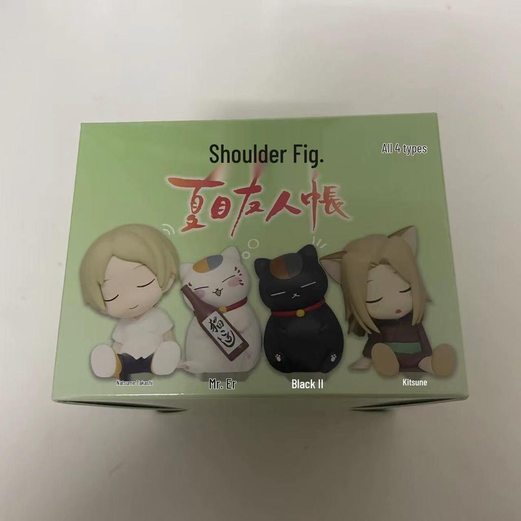 Natsume's Book of Friends Cat Sitting Pose Fox Figurine Ornament - Shoulder Rest Kokeshi