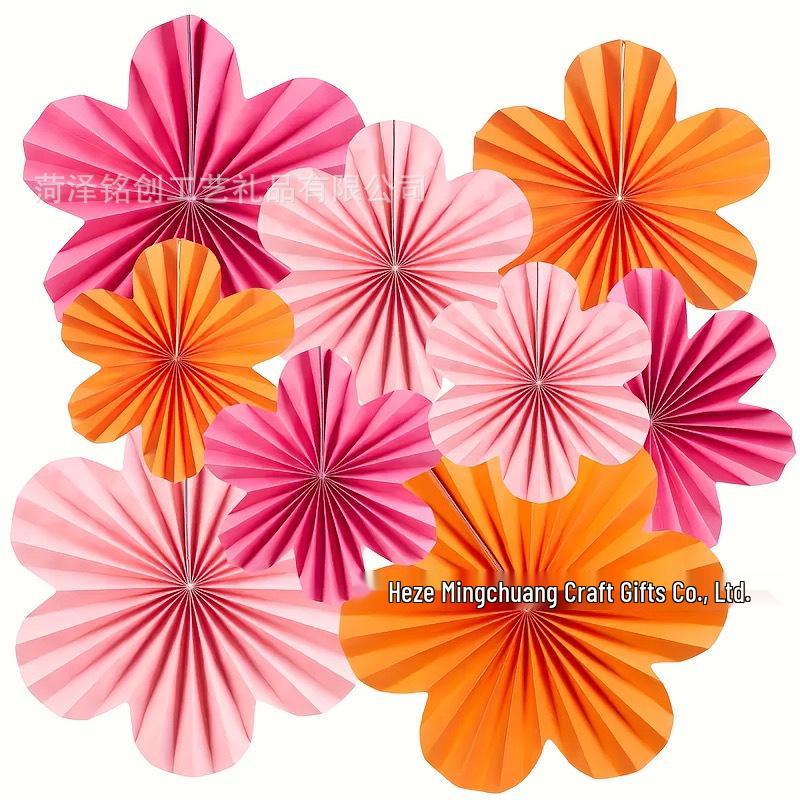 Paper Fan Flower Decoration for Weddings & Birthday Parties - Hanging Party Background Decor