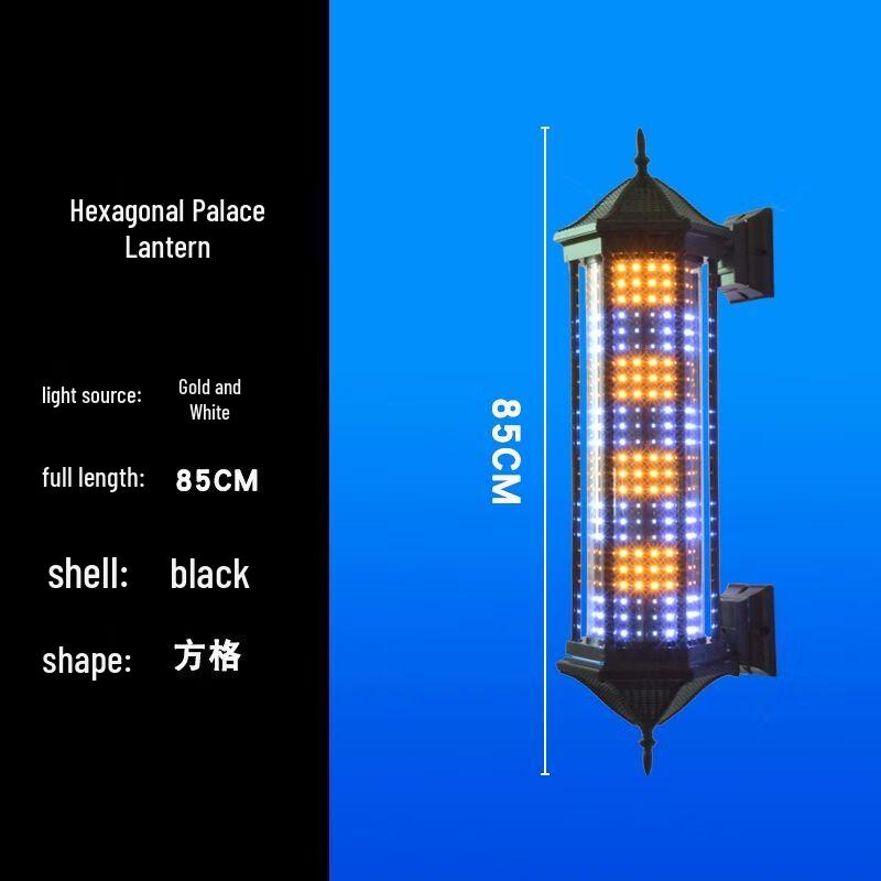 Retro LED frisörstolpe Roterande skyltlampa