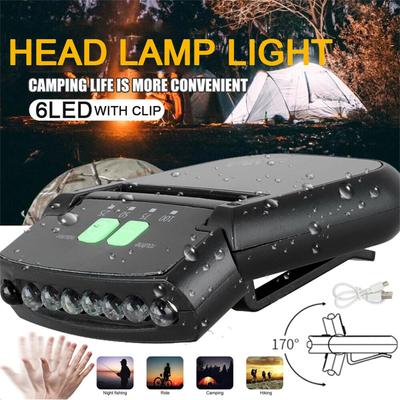 LED Stirnlampe Wiederaufladbar Superhell Kopfmontiert Clip-On Kappenlicht Taschenlampe Für Nachtangeln Camping