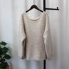 Design Sense Back Bow Tie Lazy Style Loose and Thin Knitted Sweater Top Autumn New Sweater Pullover Woman