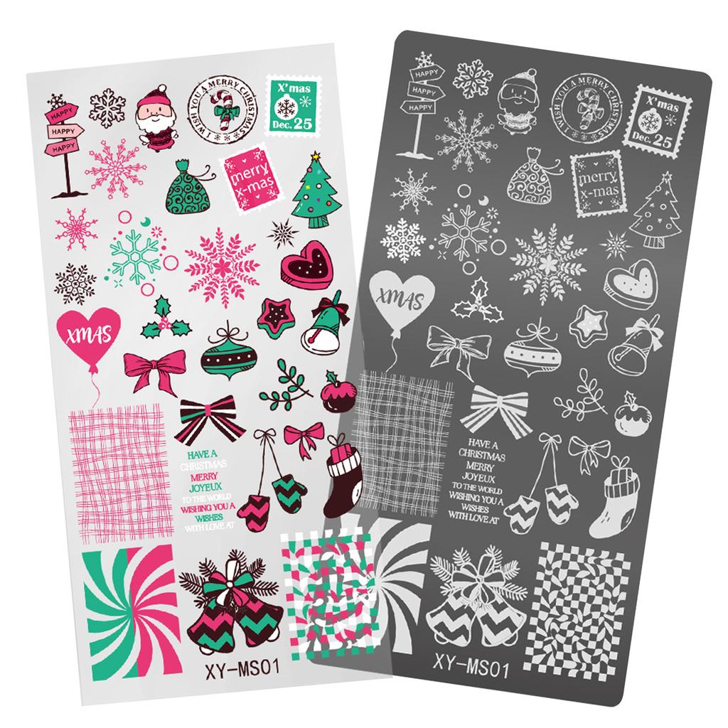 Nails Stamp Templates Christmas Series Nails Art Stamping Plates Snowflake Nails Plates Manicuring Print Stencils