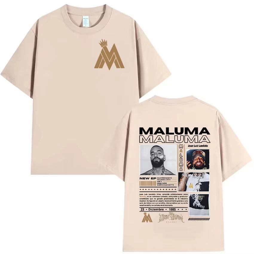 Rapper MALUMA Tour 2026 Grafik T-Shirt Unisex Damen Retro Mode Kurzarm T-Shirt Unisex Hip Hop Oversized T-Shirts Streetwear
